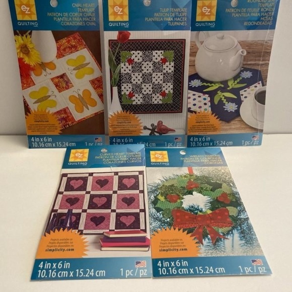 5 Simplicity EZ Quilting Template Stencils Fabric Paper Crafts Scrapbook